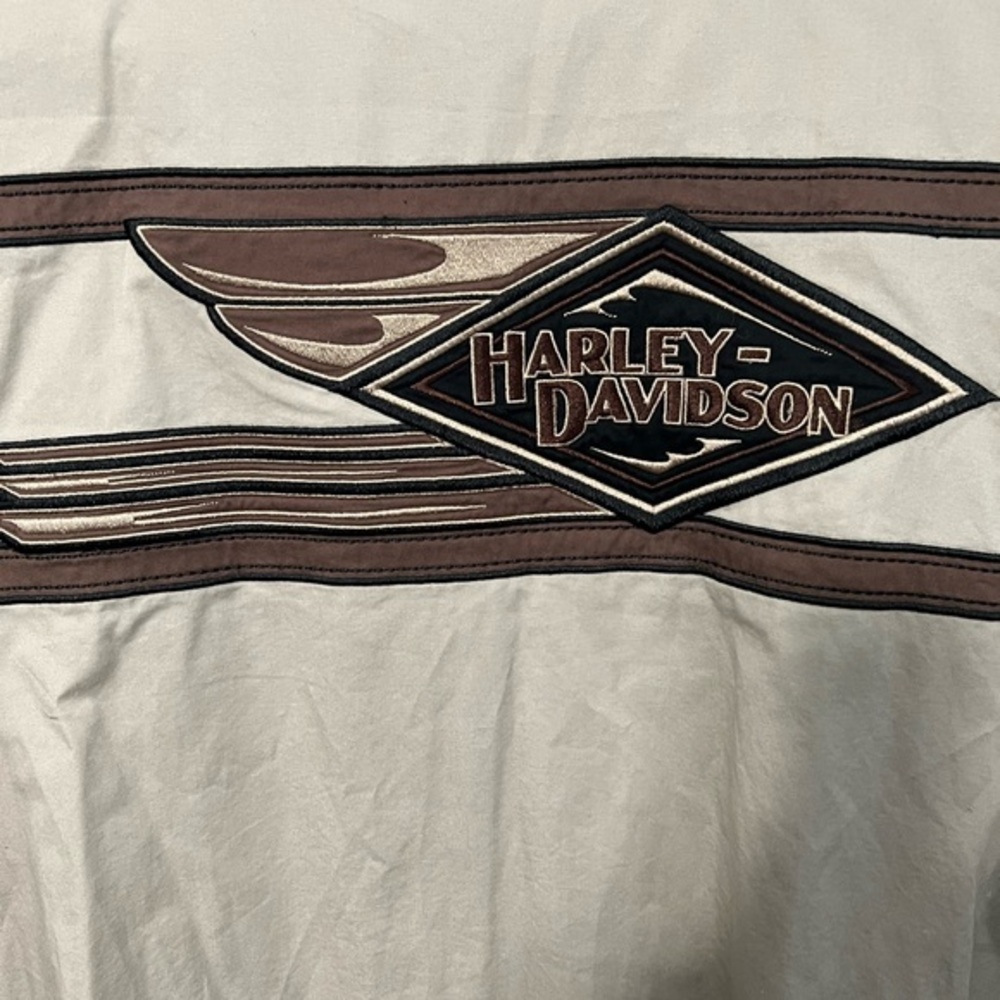Harley-Davidson Tan Short Sleeve Embroidered 100% Cotton Size 3XL